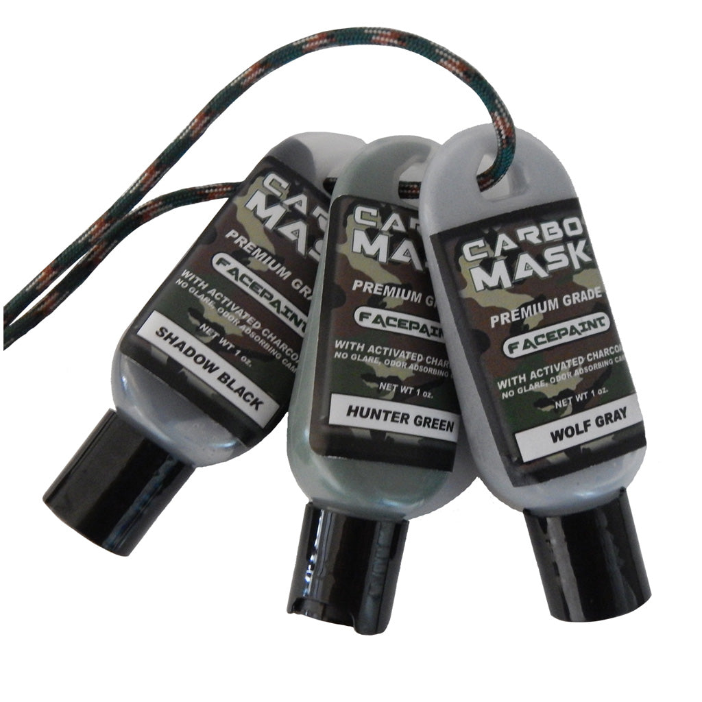 Carbo Mask Camo Facepaint Black Green Grey 1 oz. 3-Pack with Carbon Odor Control