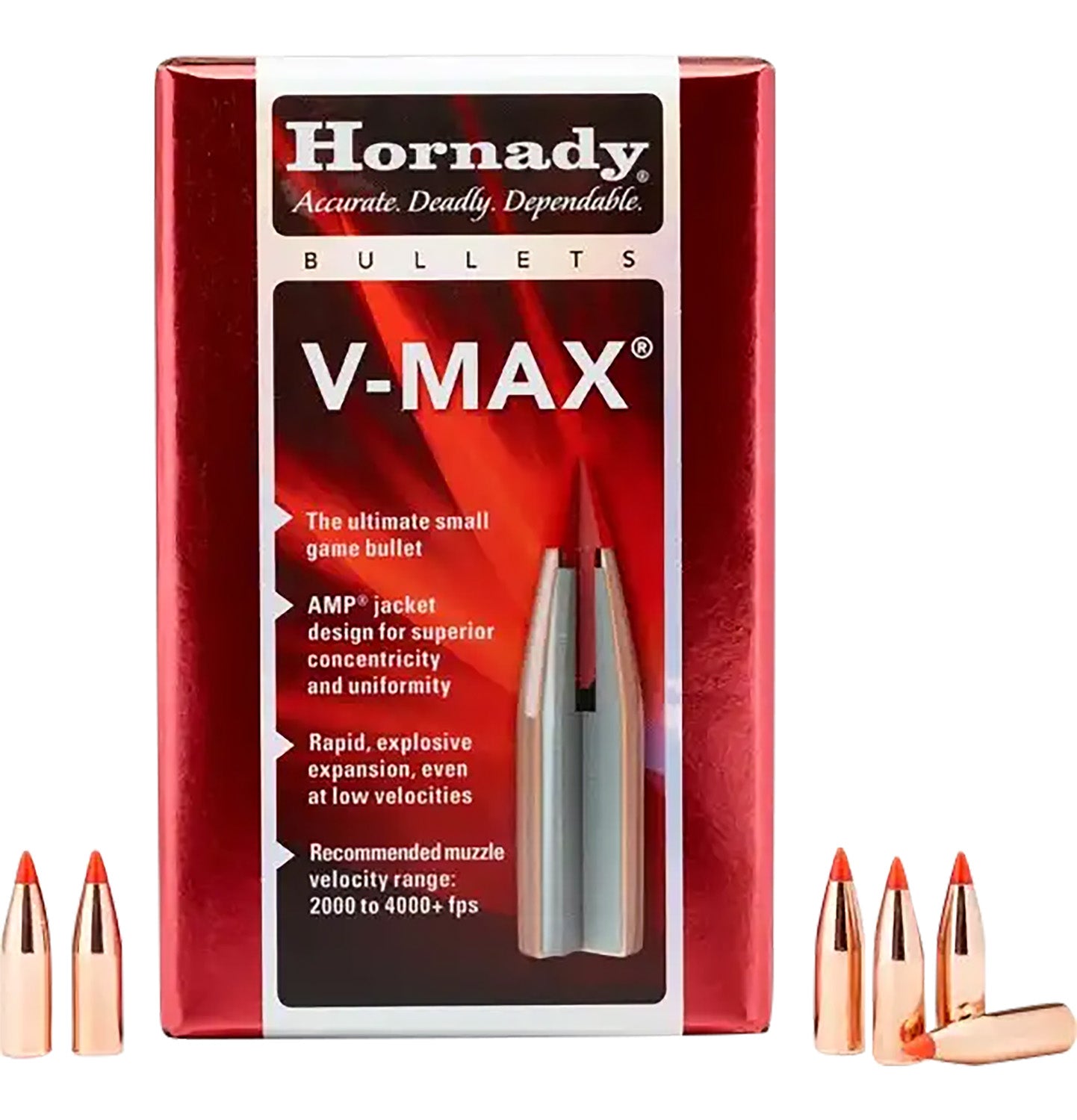 Hornady V-Max 22 Cal .224 53gr Polymer Tip Bullets 100/Box