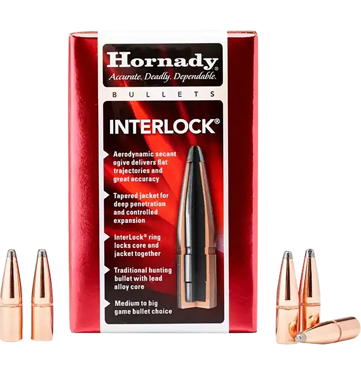 Hornady InterLock 8mm .323 170gr Round Nose Bullets 100/Box