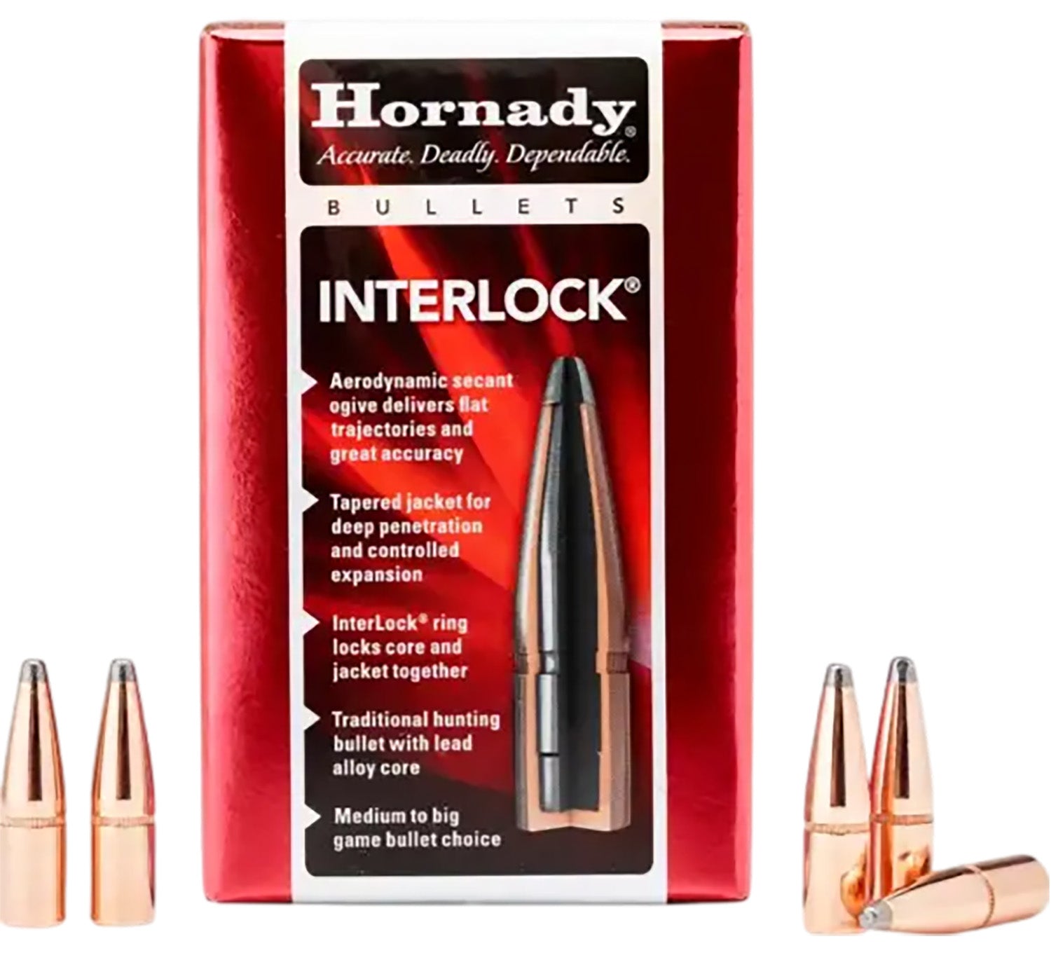 Hornady InterLock 8mm .323 195gr Spire Point Bullets 100/Box