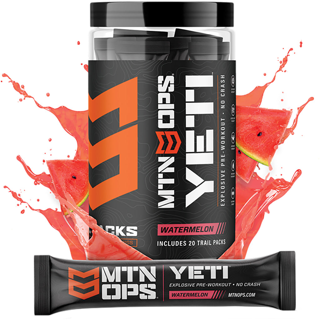 MTN OPS Yeti Watermelon Energy Preworkout Trail Packs 20 ct.
