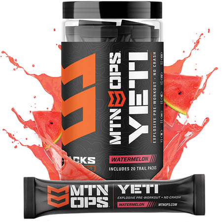 MTN OPS Yeti Watermelon Energy Preworkout Trail Packs 20 ct.