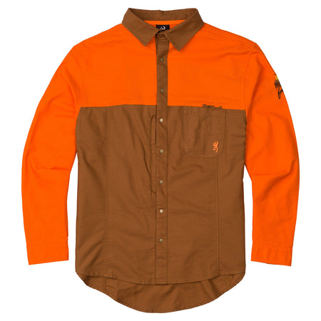 Browning Midweight Hunting Shirt Blaze Orange and Tan 2XL