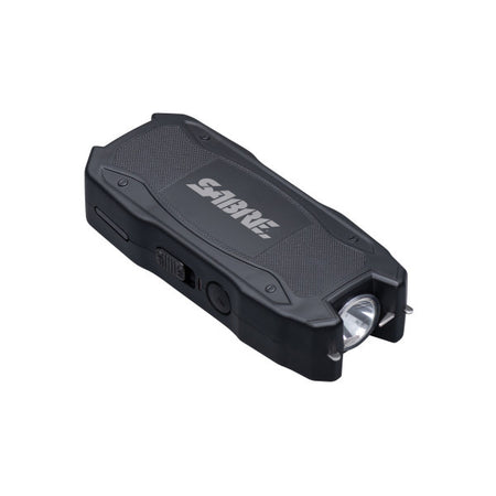 SABRE Black Stun Gun, 1.552uC Charge, Rechargeable with 120-Lumen LED Flashlight