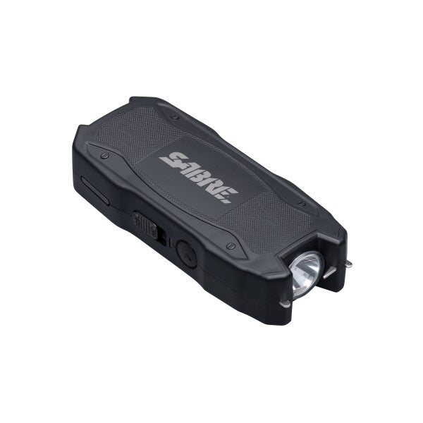 SABRE Black Stun Gun, 1.552uC Charge, Rechargeable with 120-Lumen LED Flashlight