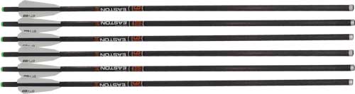 Easton Carbon Crossbow Bolts 9mm 22" Flat Back Nock w/ Vanes 6-Pack