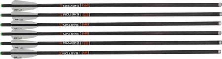 Easton Carbon Crossbow Bolts 9mm 22" Flat Back Nock w/ Vanes 6-Pack