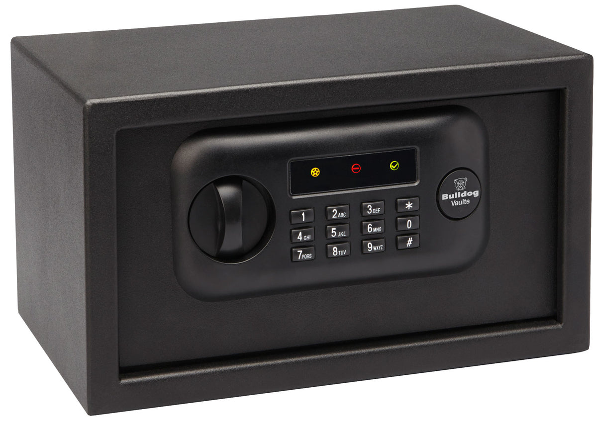 Bulldog BD1050 Digital Keypad Pistol Vault Key Override Black Matte Powder Coat Steel Holds 1 Handgun