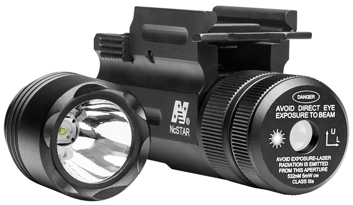 NcStar AQPTFLG Black Anodized 150 Lumen Cree LED Firearm Light and Green Laser Combo QD Weaver Mount