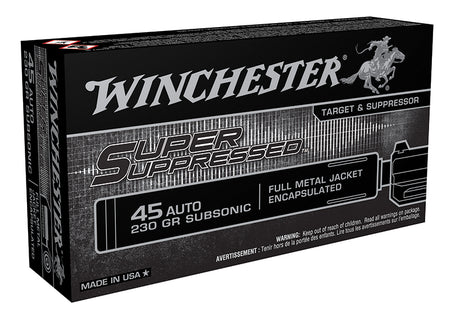 Winchester Super Suppressed .45 ACP/Auto 230 grain Full Metal Jacket Encapsulated ammunition