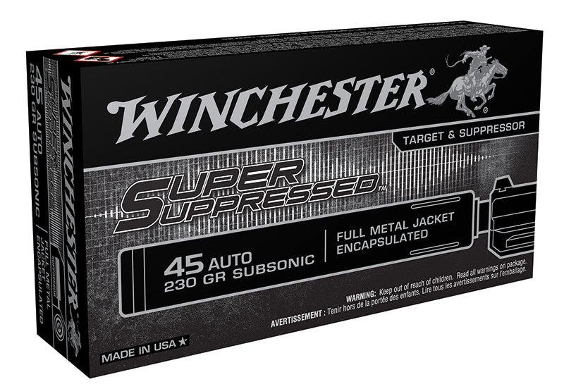 Winchester Super Suppressed .45 ACP/Auto 230 grain Full Metal Jacket Encapsulated ammunition
