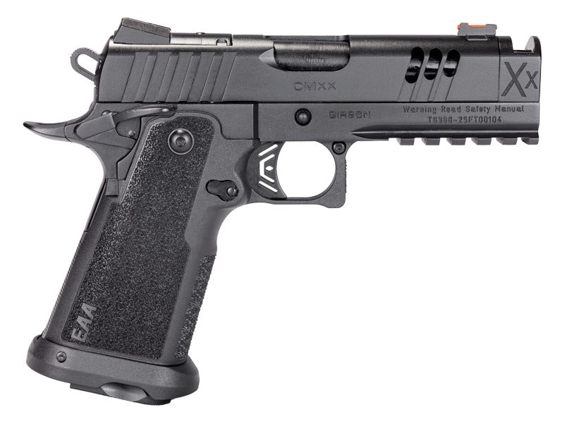 Girsan 395065 Witness2311 CMXX 9mm Luger 17+1 4.25" Black Ported w/Integral Compensator Bull Barrel, Black Steel Lightening Cut/Optic Ready/Serrated Slide, Black Polymer Frame w/Beavertail & Picatinny