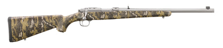 Ruger 7420 77/357 357 Mag 5+1 18.50" Brushed Stainless Threaded Barrel, Brushed Stainless Integral Scope Mount, Fixed Desolve Bare Reduced Camo Synthetic Stock, Thread Protector
