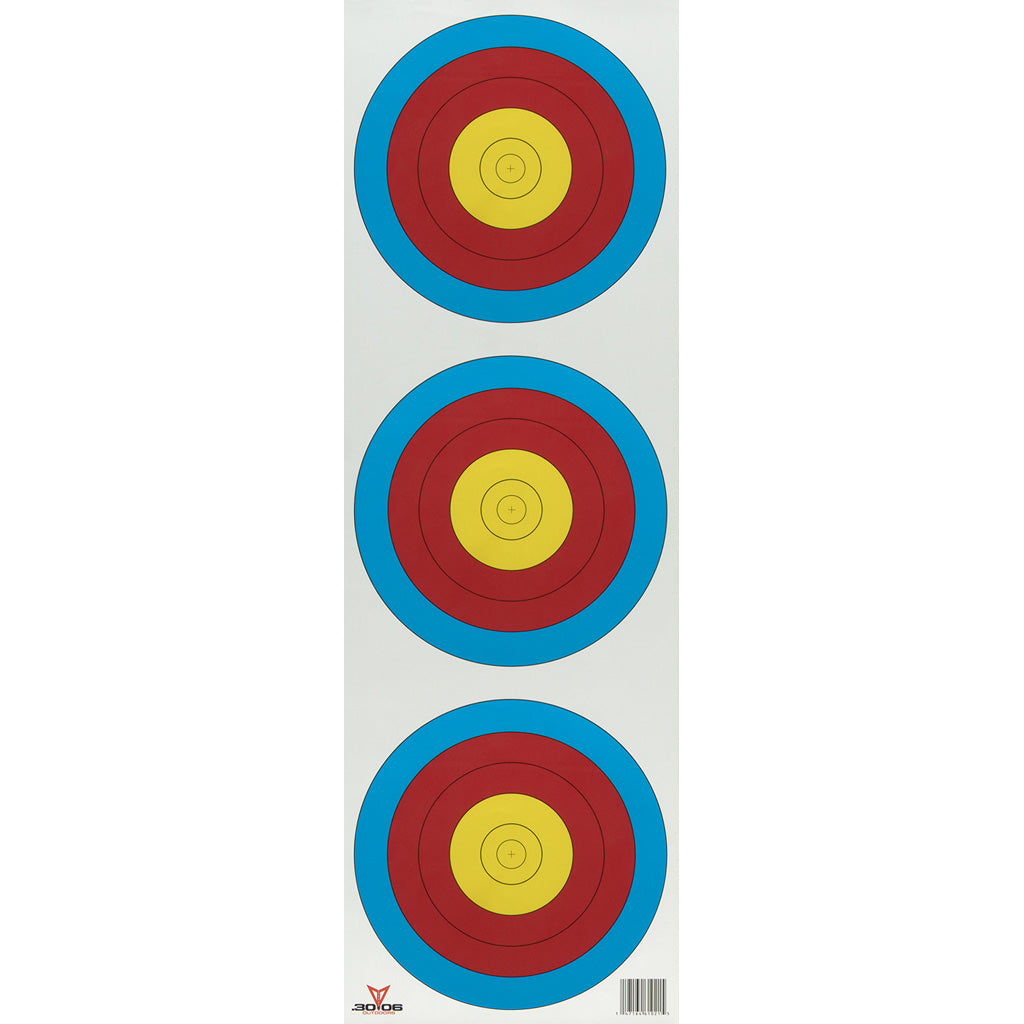 30-06 Indoor 3 Spot Vertical Paper Targets 100 Pack