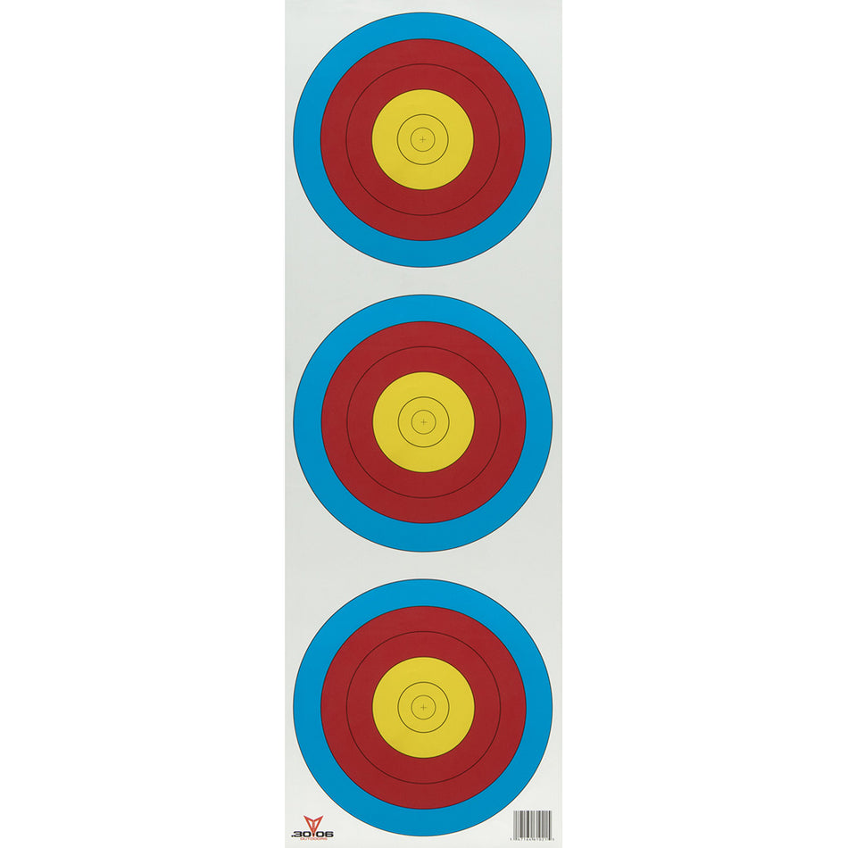 30-06 Indoor 3 Spot Vertical Paper Targets 100 Pack