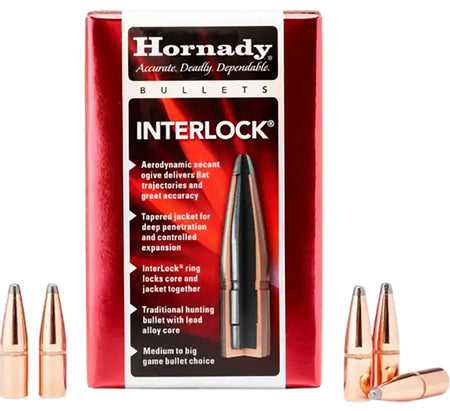 Hornady InterLock 6.5mm .264 160gr Round Nose Bullets 100/Box