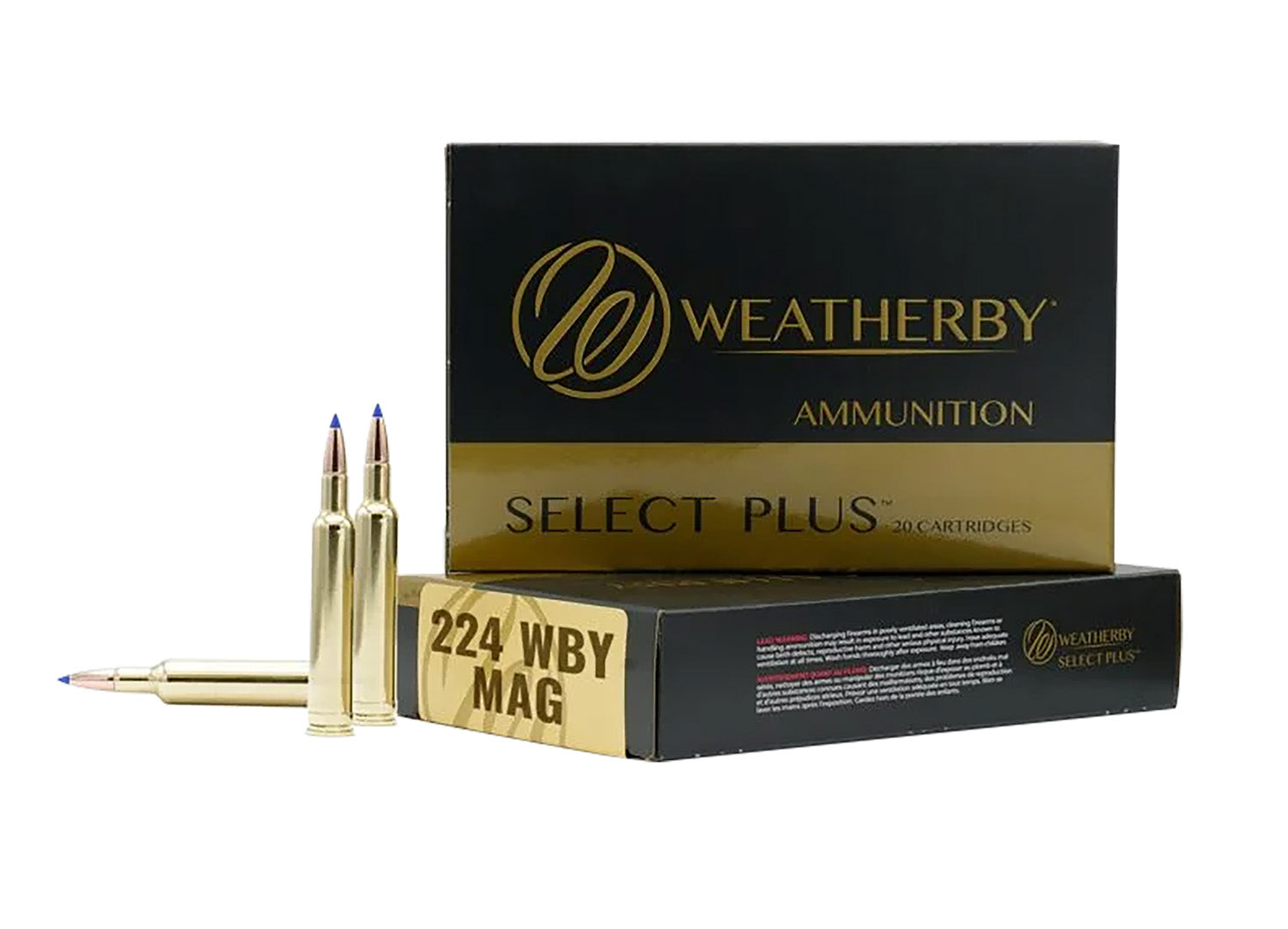 Weatherby  .224 Weatherby Mag 50 grain Hornady V-Max ammunition