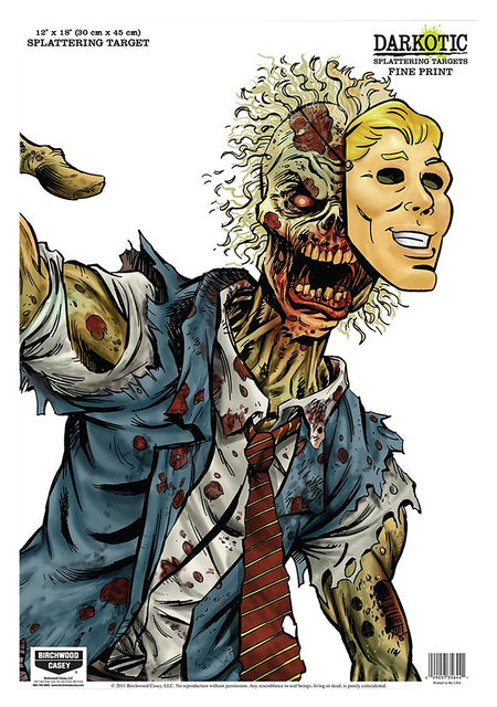 Birchwood Casey Darkotic Zombie Lawyer Impact Enhancement Splatter Hanging Target 12"x18" 8 Pack