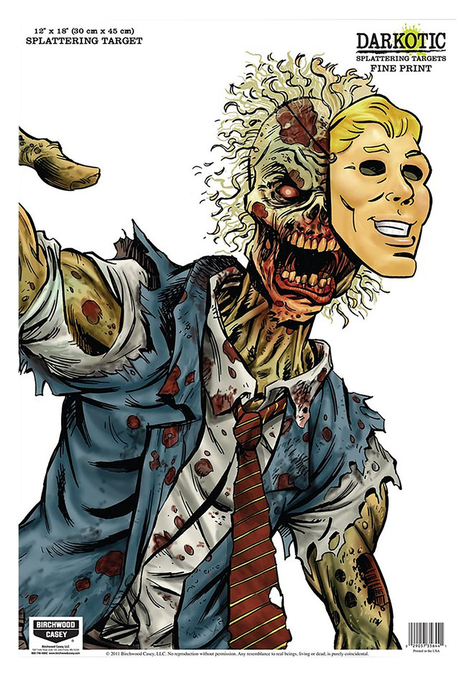 Birchwood Casey Darkotic Zombie Lawyer Impact Enhancement Splatter Hanging Target 12"x18" 8 Pack