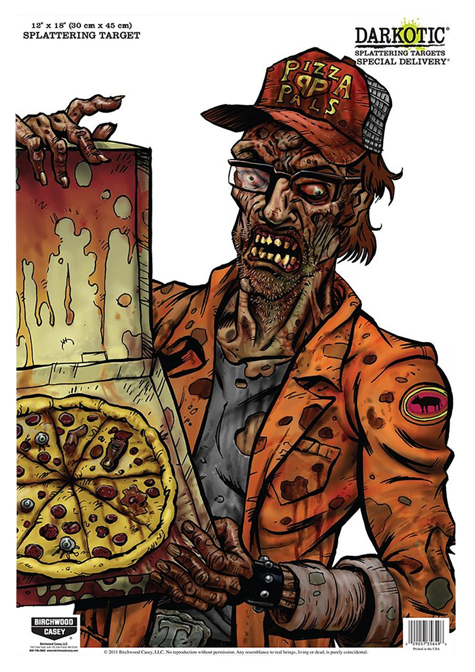 Birchwood Casey Darkotic Zombie Special Delivery Impact Enhancement Splatter Targets 12"x18" 8 Pack