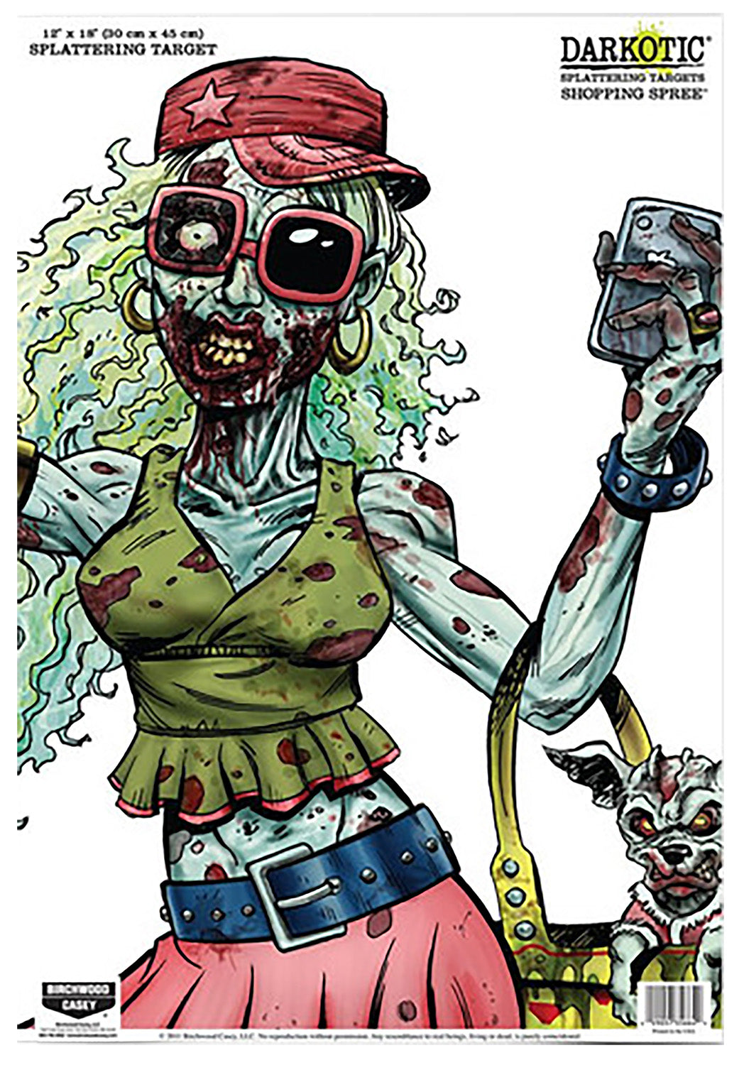 Birchwood Casey Darkotic Zombie Valley Girl Impact Enhancement Splatter Hanging Target 12"x18" 8 Pack