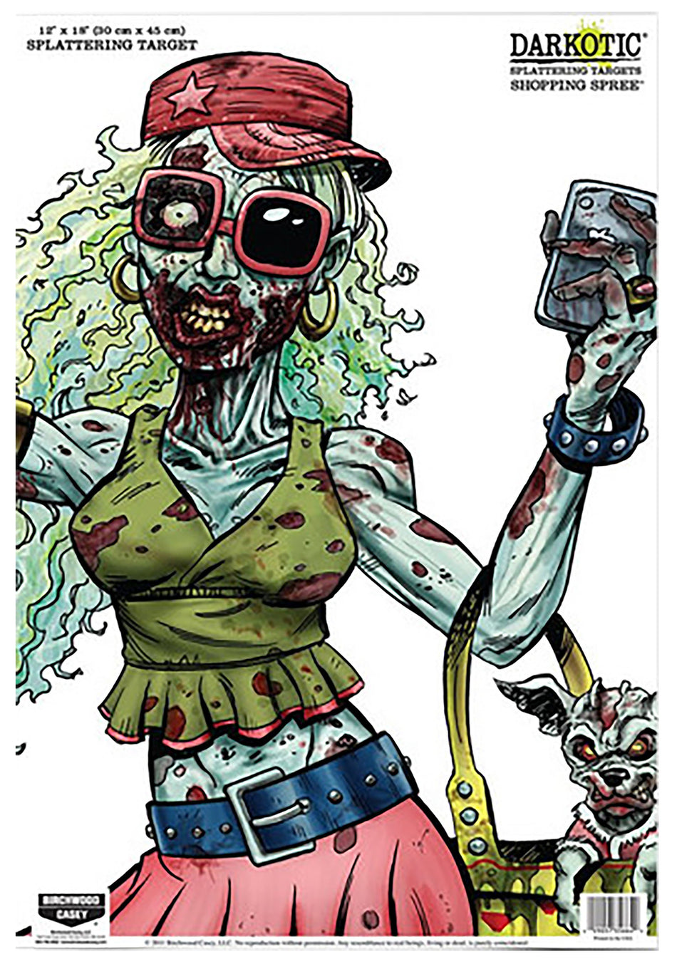 Birchwood Casey Darkotic Zombie Valley Girl Impact Enhancement Splatter Hanging Target 12"x18" 8 Pack