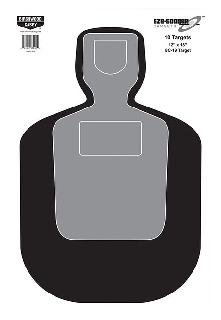 Birchwood Casey 12"x18" EZE-Scorer BC-19 Silhouette Hanging Paper Shooting Target 10 Pack