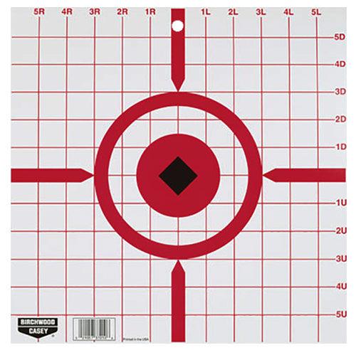 Birchwood Casey Rigid Sight-In Crosshair 12" Tagboard Hanging Range Targets Black/White 10 Pack