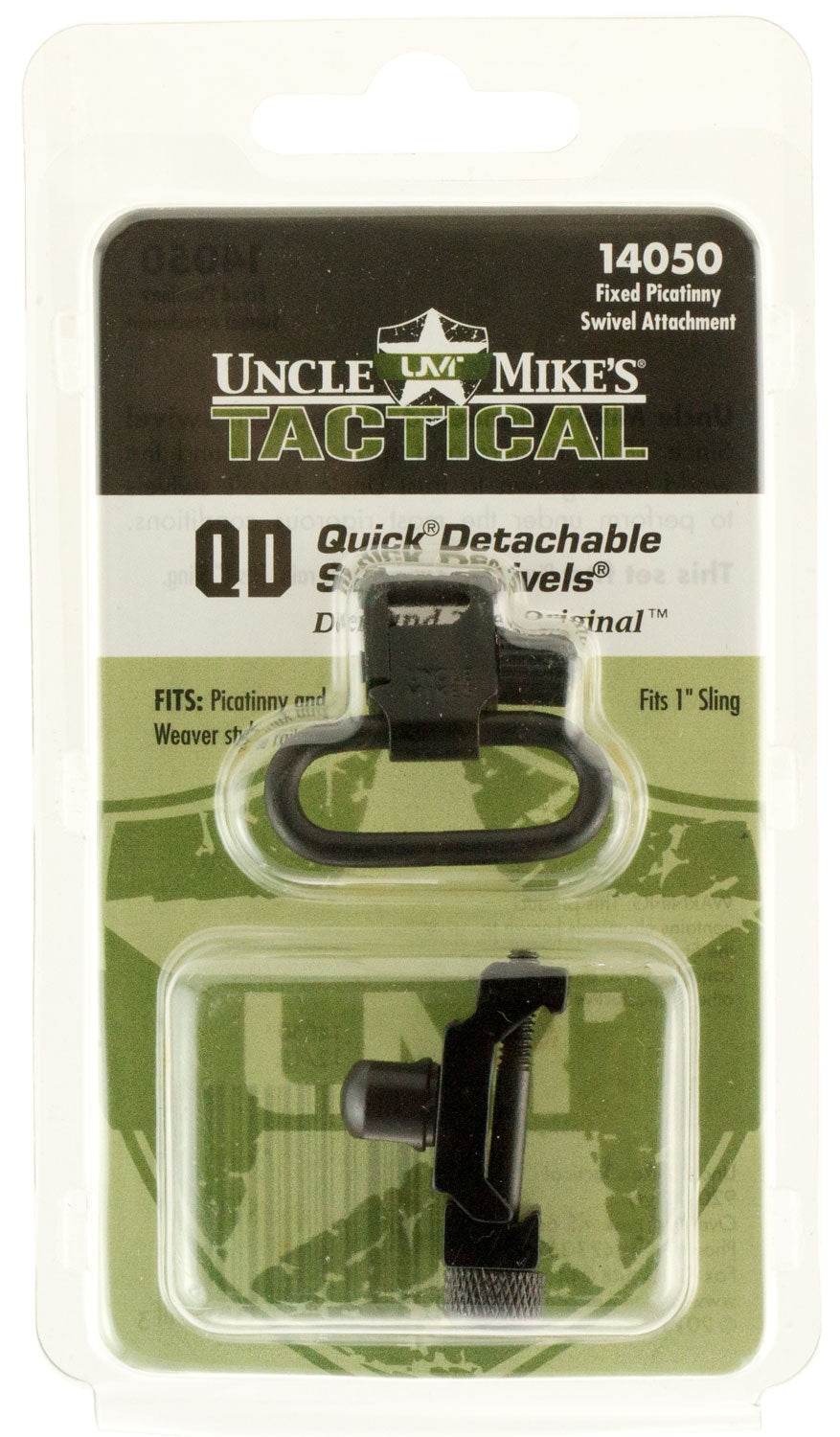 Uncle Mike's Super Swivel 14050 Blued 1" QD Sling Loop with Fixed Picatinny Swivel Mount Attachment