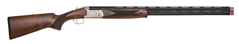 Mossberg 75491 Gold Reserve 16 Gauge Break Open 2.75" 2rd 28" Blue Polished Over/Under Vent Rib Barrel, Silver w/Engraved Scroll & Gold Inlay Receiver, Fixed Grade A Walnut Stock