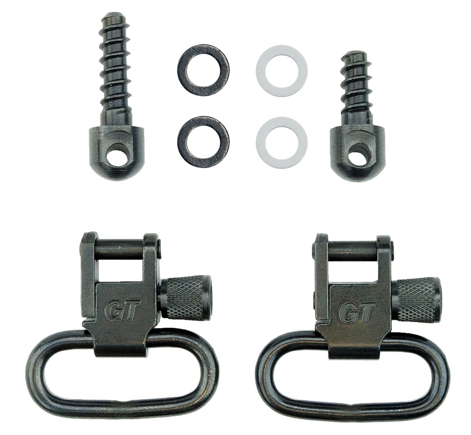 GrovTec US Inc GTSW23 1" Black Oxide Fore End Swivel Set Rifle Steel