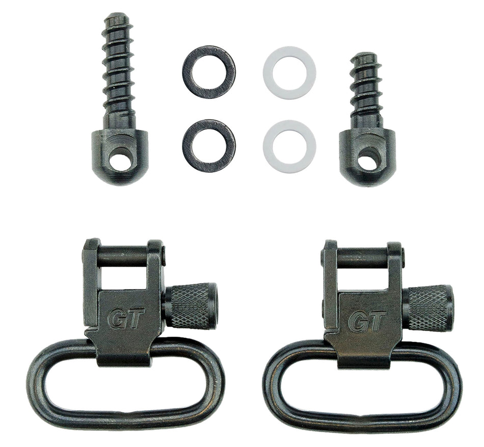 GrovTec US Inc GTSW23 1" Black Oxide Fore End Swivel Set Rifle Steel