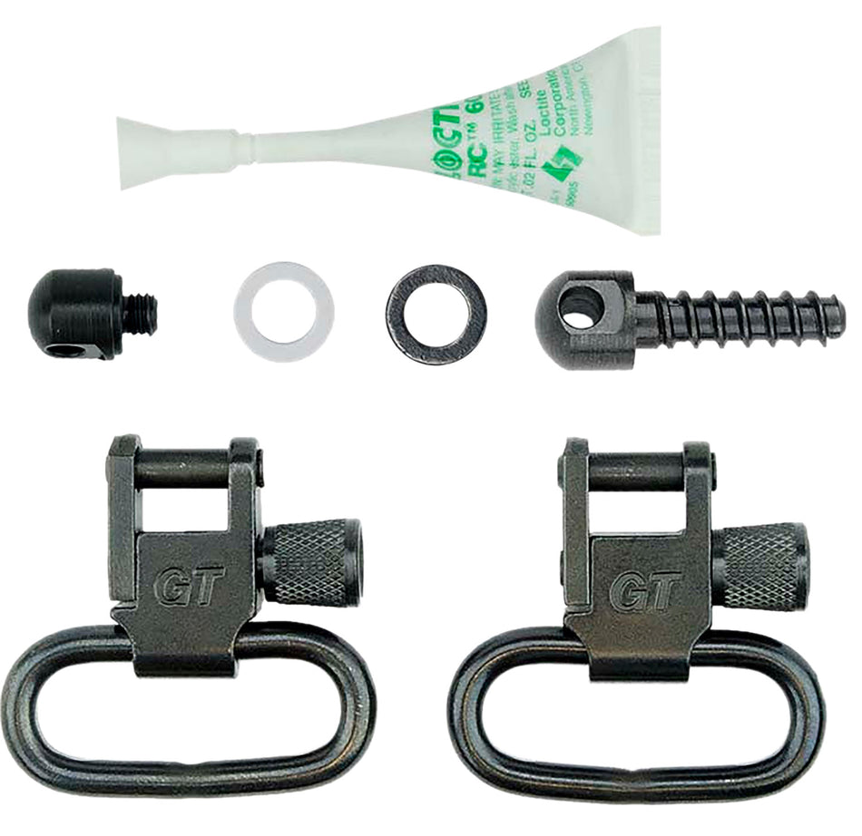 GrovTec Locking Shotgun Swivel Set – 1" Black Oxide Steel, Mossberg 500 Compatible