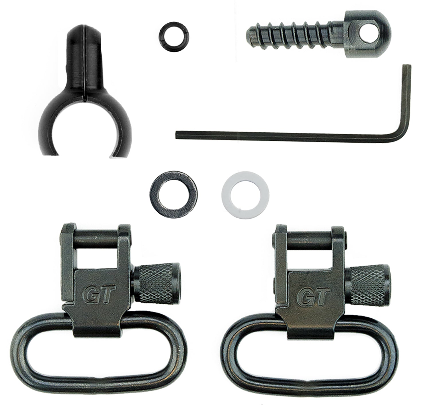 GrovTec US Inc GTSW43 1" Black Swivel Set Browning/Henry/Marlin/Ruger Tube Rifle