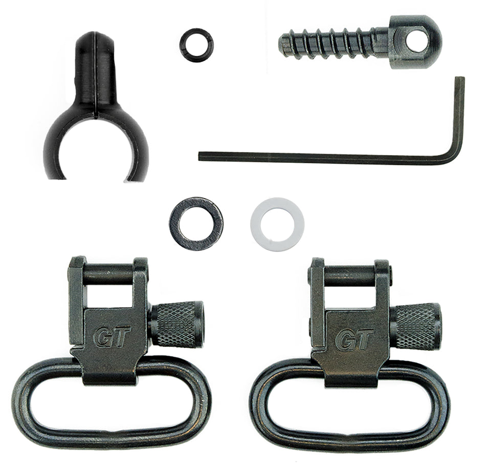 GrovTec US Inc GTSW46 Two-Piece Barrel Band 1" Black Swivel Set for Shotguns