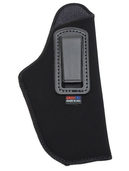 GrovTec US Inc GTHL14115R IWB Black Suede Belt Clip Holster for Large Semi-Auto 3-4" Barrel Right Hand