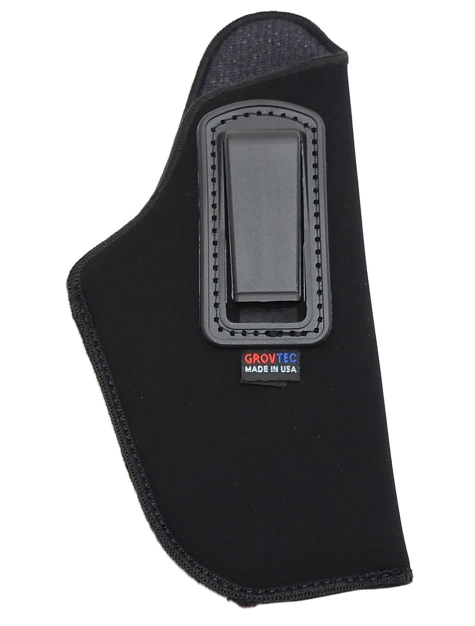 GrovTec US Inc GTHL14115R IWB Black Suede Belt Clip Holster for Large Semi-Auto 3-4" Barrel Right Hand