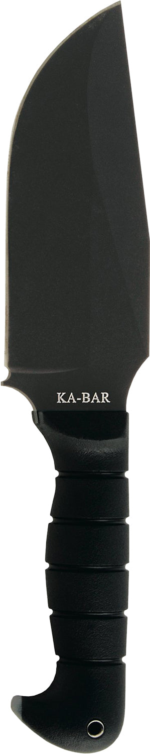 Ka-Bar Warthog Heavy Duty 1278 6.75" Fixed Blade Knife Clip Point Plain SK-5 Carbon Steel Black TPR Handle
