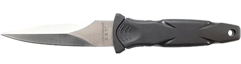 Smith & Wesson Knives SWHRT3 H.R.T. Full Tang 3.50" Fixed Dual Edge Spear Point Black Handle with Boot Sheath 7.5" OAL