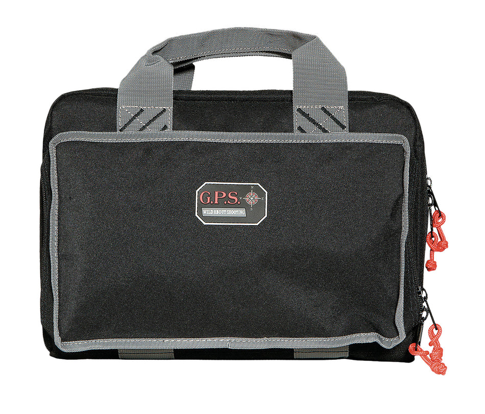 GPS 1310PC Quad Handgun Case Black Nylon with Side Pockets