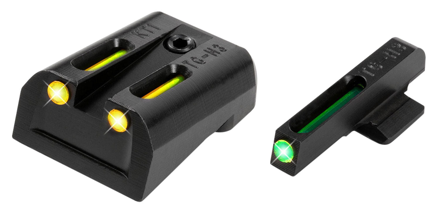 TruGlo TG131KTY TFO Tritium & Fiber Optic Handgun Sight Set Kimber 1911 Yellow Rear