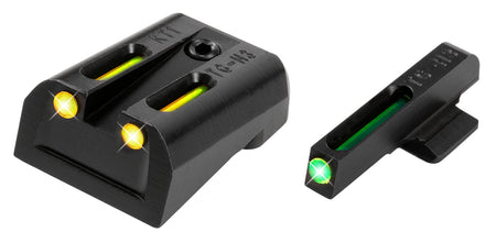TruGlo TG131KTY TFO Tritium & Fiber Optic Handgun Sight Set Kimber 1911 Yellow Rear