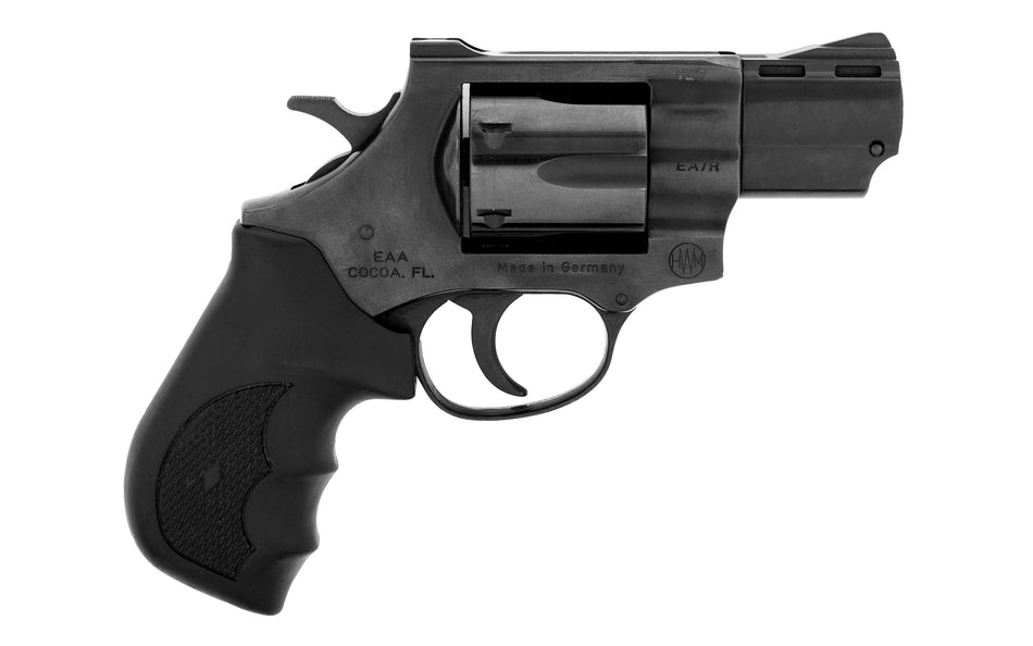 Weihrauch Guns 770125 Windicator 38 Special 6rd 2" Blued Steel Barrel & Cylinder, Compact Blued Steel Frame w/Exposed Hammer, Ramp Front/Fixed Rear Sights, Finger Grooved Black Rubber Grip