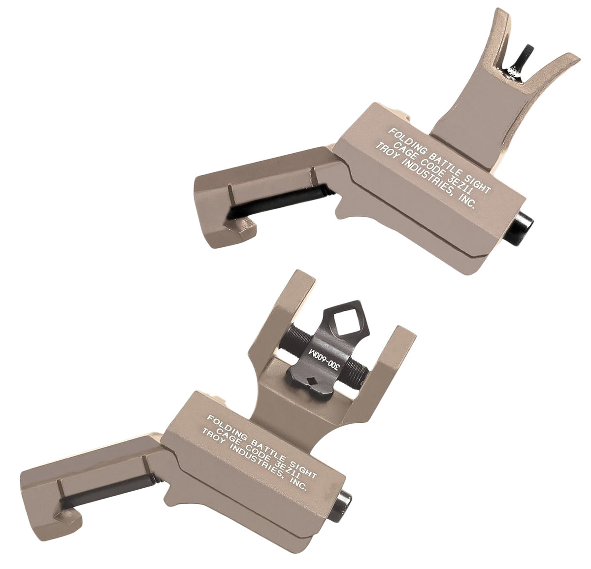 Troy Ind SSIG-45S-MDFT-00 45 Degree Ambidextrous BattleSight Set FDE M4 Front & Dioptic Rear
