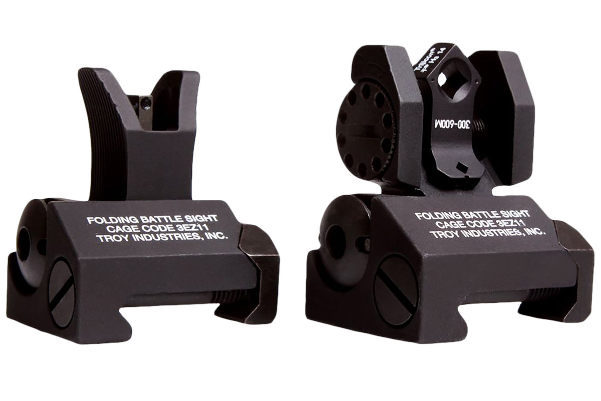 Troy Ind SSIGMCMSTBT01 Micro Tritium Sight Set M4 Front & Dioptic Rear Black Finish