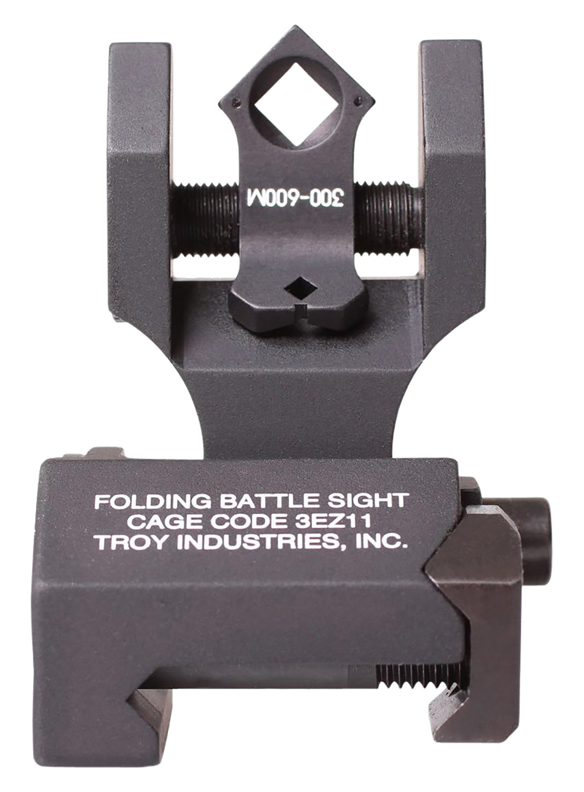 Troy Ind SSIGFBSTTBT00 Round Rear Folding Tritium BattleSight Black Anodized AR-15 Rifles