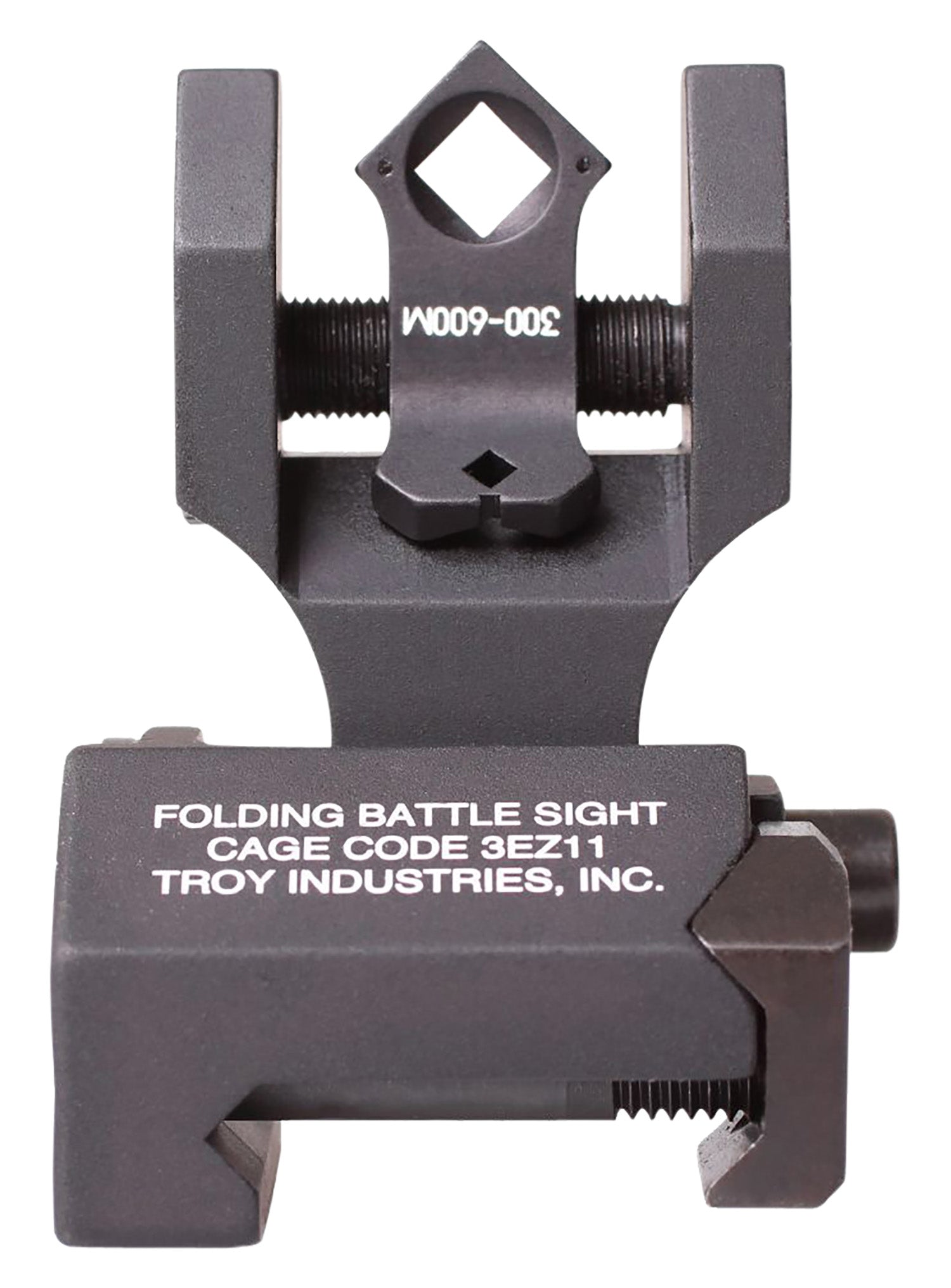 Troy Ind SSIGFBSTTBT00 Round Rear Folding Tritium BattleSight Black Anodized AR-15 Rifles