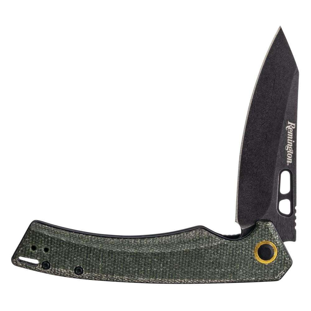 Remington EDC 4.5in Coping Blade Liner Lock Knife Dark Green Micarta