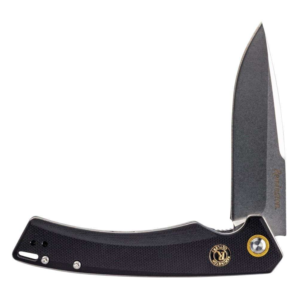 Remington EDC 4.75in Drop Point Folding Knife Black G10 Handle