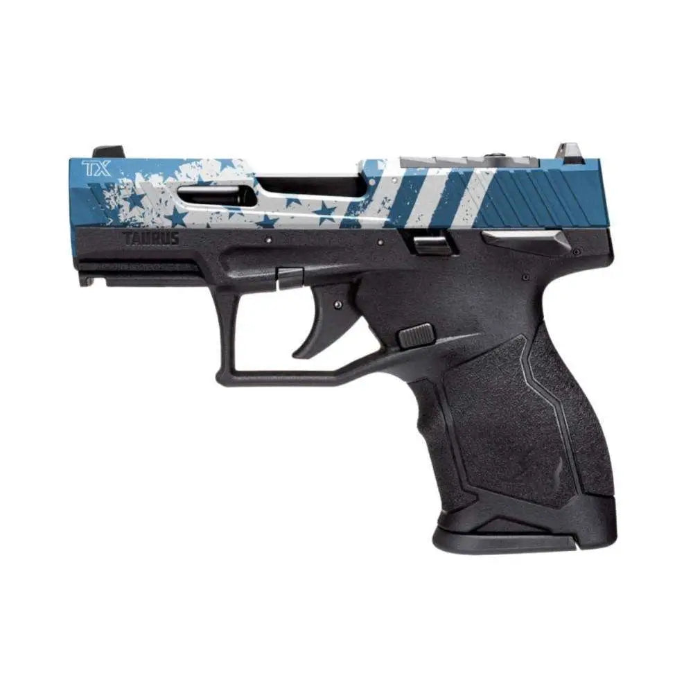 TAURUS TX22 COMPACT 22LR PSTL 3.6" 2-13RD BLK/BLUE US FLAG